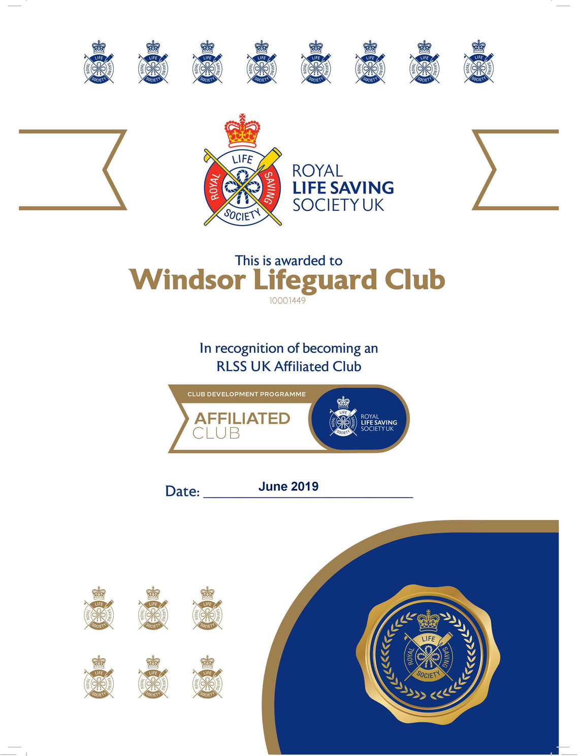Affiliated Club Certificate
